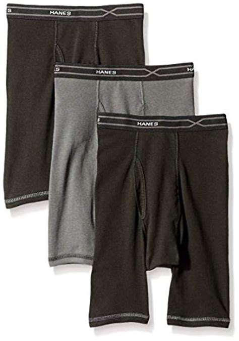Hanes Cotton 3 Pack X Temp Comfort Cool Long Leg Boxer Brief For Men