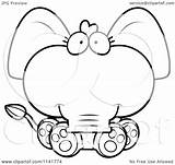Elephant Cute Baby Cartoon Drawing Clipart Sitting Coloring Animal Eyes Outlined Vector Thoman Cory Unicorn Boyfriend Easy Getdrawings Drawings Big sketch template