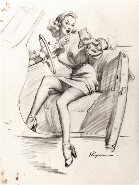 Gil Elvgren Sketch Art And Pin Up Illustrations 24 Trading Cards