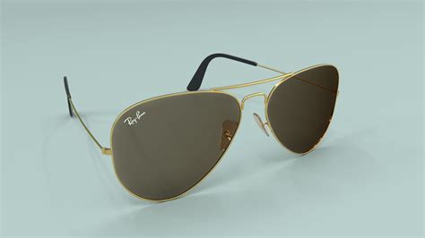 ray ban aviator classic sunglasses 3d model obj 3ds fbx c4d