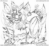 Thumbelina Coloring Outline Clipart Royalty Illustration Bannykh Alex Rf 2021 sketch template