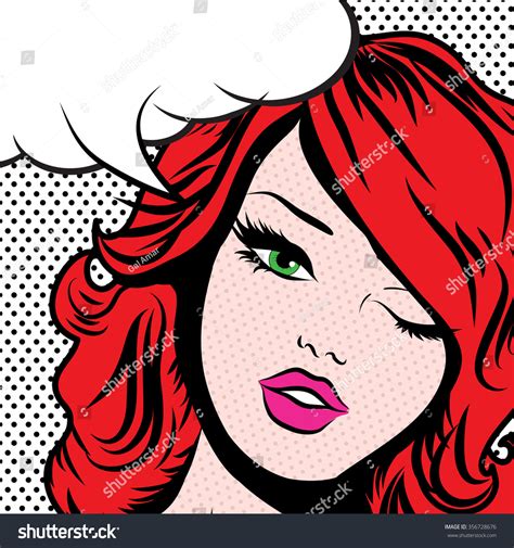 Pop Art Woman Winks Vector Illustration Stock Vector