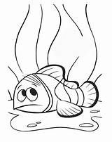 Coloring Nemo Fish Pages Lost Disney Scared sketch template