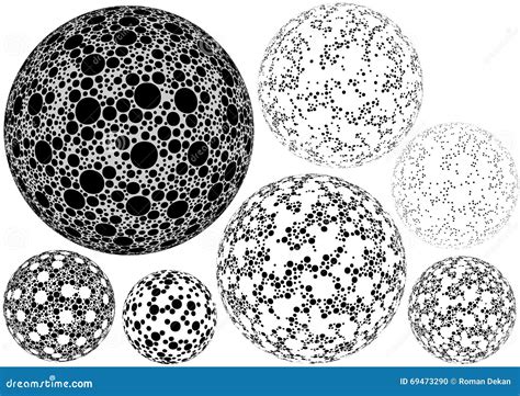 dotted spherical shapes stock vector illustration  planet