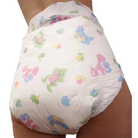 cute dinosaur style soft surface layer adult baby diaper abdl  piece