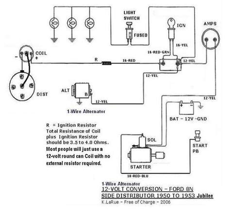 wiring diagram   ford jubilee  alternator