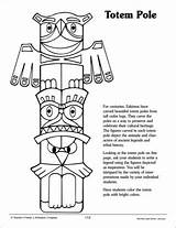 Totem Pole Craft Poles Native American Printables Kids Coloring Pages Grade Crafts Indian Projects Template Symbols Printable Totems Worksheets Meanings sketch template