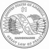 Coloring Native American Pages Peace Law America States United Great Dollar Coins Mint Collection Coin sketch template