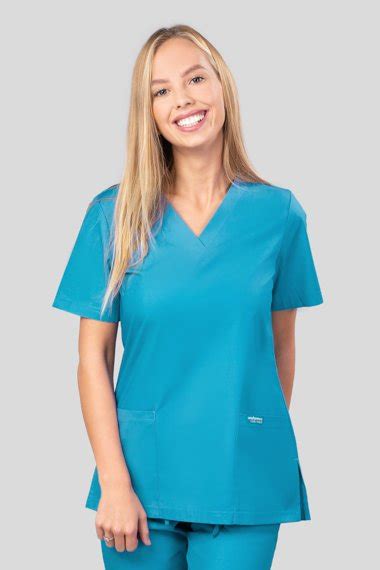 medical women s top two pockets uniformix club med turquoise cm1001