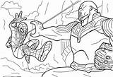 Thanos Spiderman Vs Coloring Printable Pages Avengers Infinity War Marvel Kids Categories sketch template