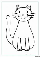Cat Coloring Printable Pages Kids Easy Clipart Drawing Template Animal Sheets Print Face Colouring Cats Outline Clip Templates Book Farm sketch template