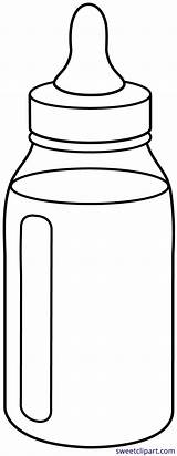 Clipart Bottle Baby Outline Coloring Pages Clip sketch template