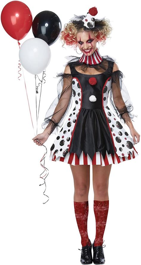 womens creepy clown costume clothing shoes and jewelry