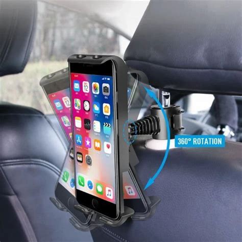 ipad holder  car adjustable black ipad car seat headrest holder tablet stand ipad holder