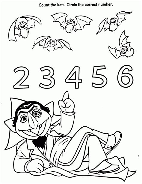 sesame street count coloring pages coloring home