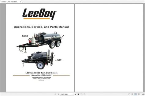 leeboy    tack distributors operations service  parts manual