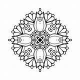 Element Mandala Decorative Coloring Vector Simple Line Premium sketch template