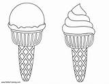 Coloring Summer Pages Ice Cream Fun Lineart Kids Printable sketch template