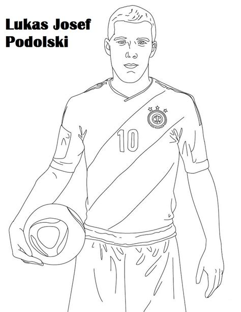 lukas josef podolskii coloring soccer player drawing page