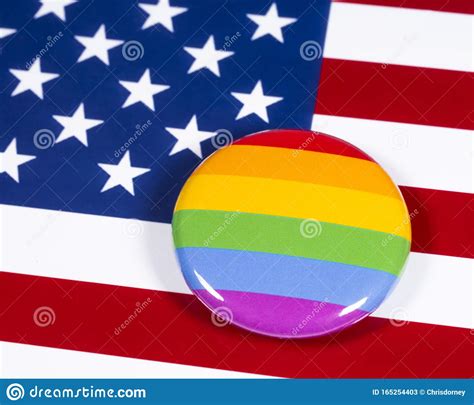 lgbtq rainbow symbol and the usa flag stock image image of love