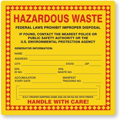 hazardous material labels ecs