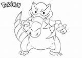 Pokemon Coloring Krookodile Pages Printable Kids sketch template