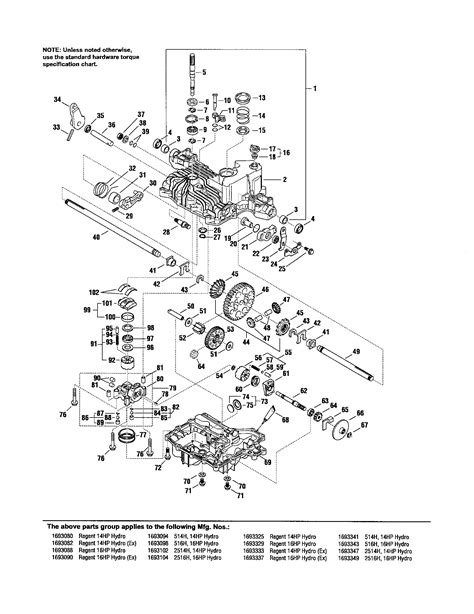 tuff torq transaxle diagram parts list  model  simplicity parts riding mower tractor