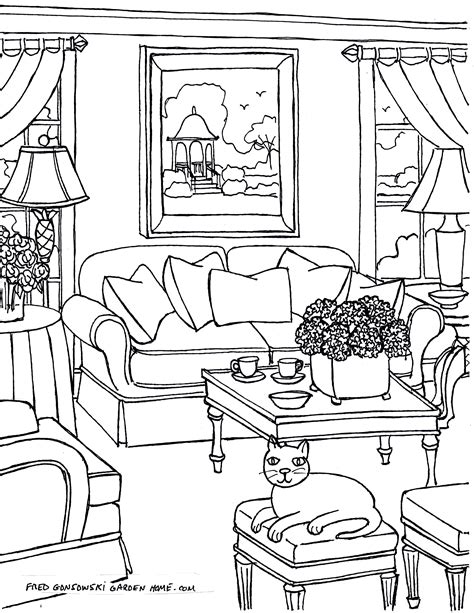 house  rooms coloring pages sketch coloring page