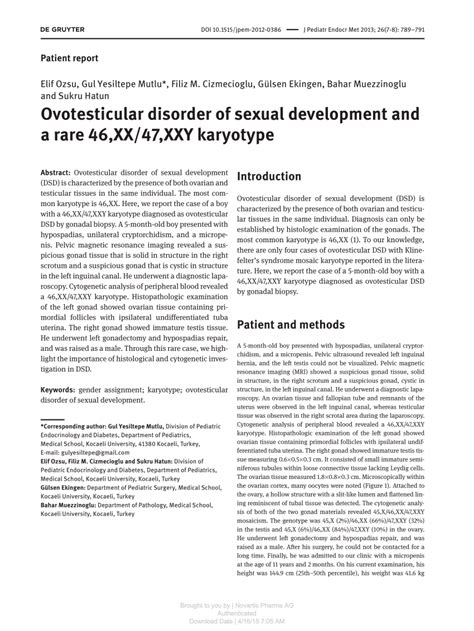 pdf ovotesticular disorder of sexual development and a