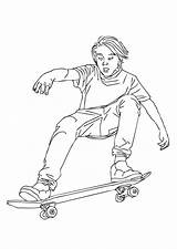 Skateboard Colorare Patinar Malvorlage Sullo Kleurplaat Skaten Andare Ausmalbild Disegni Immagine sketch template