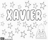 Xavier Name Coloring Boy sketch template