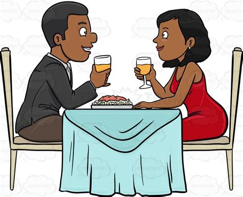 A Black Couple Enjoying A Romantic Dinner Date In A