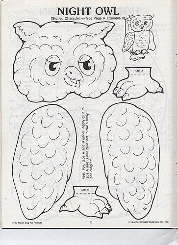 pattern  owl puppets puppet template owl puppet paper owls