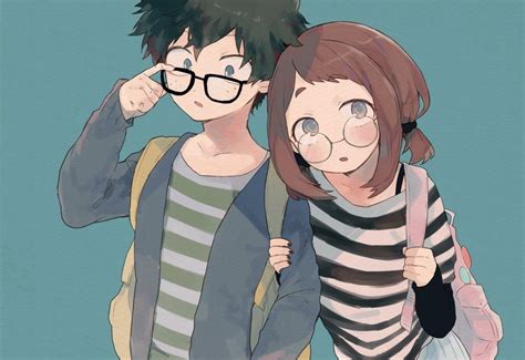 Midoriya Izuku And Uraraka Ochako Hero Anime Romance Boku No Hero