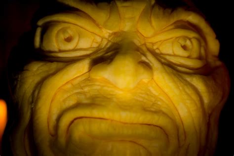 monster scary faces carved  pumpkins sand   eye