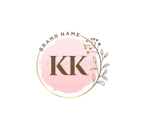 initial kk feminine logo usable  nature salon spa cosmetic