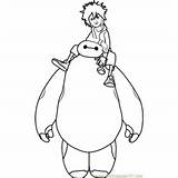 Baymax Coloring Hiro Pages Hero Big Coloringpages101 sketch template
