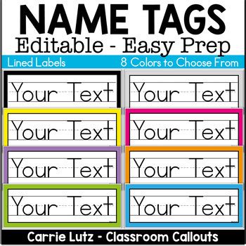 editable  tags labels   carrie lutz classroom callouts