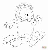 Garfield Corriendo Rennt Dibujo Everfreecoloring Supercoloring sketch template