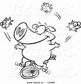 Juggling Unicycling Toonaday sketch template