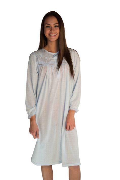 Long Sleeve Cotton Print Nightgown Sleepwear Dress With Floral