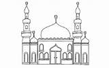 Masjid Mewarnai Besar Desain Kubah Minimalis Berbagai sketch template
