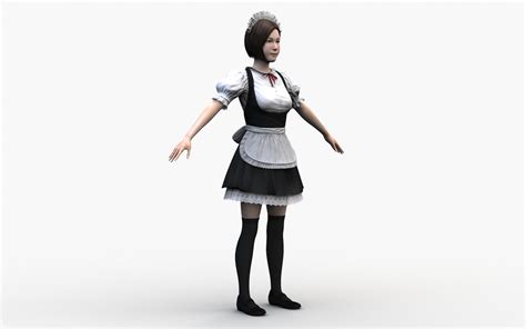Japanese Maid Outfit Girl 3d Model Turbosquid 1555772