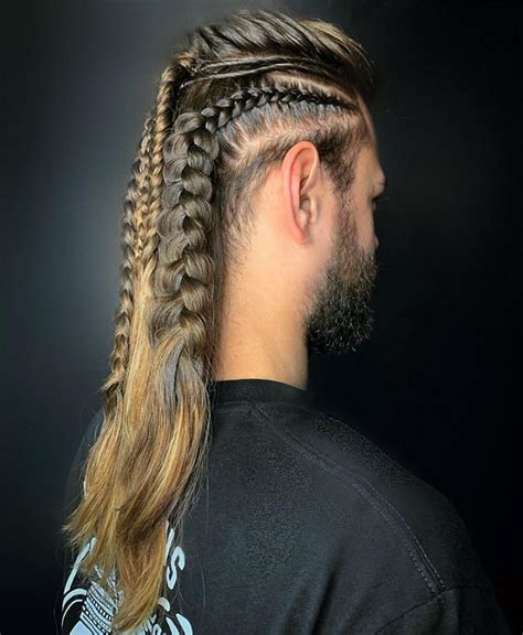 with long hair dutch braid for men at