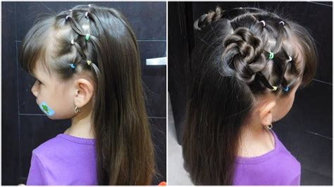 dos peinados en uno peinado con ligas para niÑas pequeÑas easy hairstyle for girls youtube
