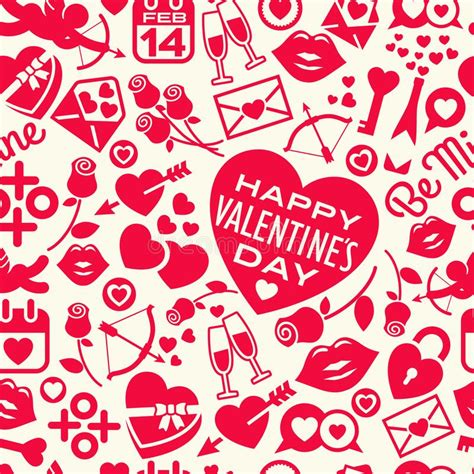 valentine s day icons seamless pattern stock vector illustration of repeated graphic 36181152