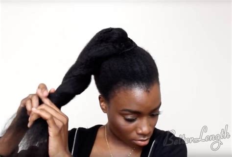 top knot bun on 4c natural hair betterlength hair