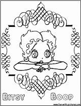 Coloring Boop Bitsy Pages Bettyboop Betty Fun sketch template