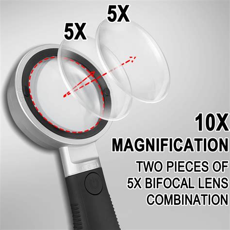10x Stand Magnifying Glass With Light 10 Anti Glare Led Lighted