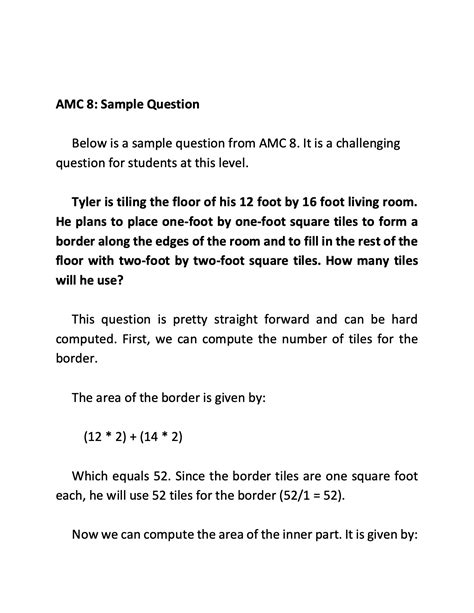 amc  math contest sample question  math contest forbest academy